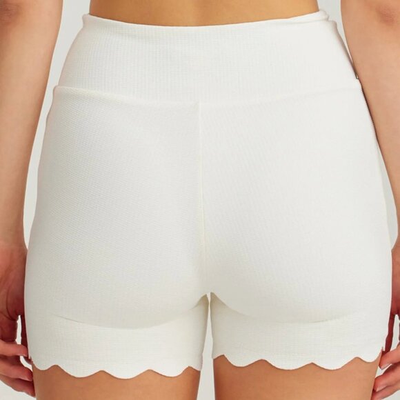 MARYSIA SPORT Billy Jean Scalloped Biker Tennis Shorts Athletic size XS Ivory - Picture 7 of 11